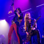 Alice Cooper and Nita Strauss of ALICE COOPER (Live at Metro Radio Arena, Newcastle, U.K., November 2, 2015)