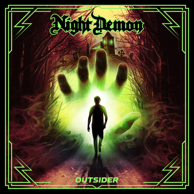 NIGHT DEMON - Outsider cover art NIGHT DEMON - Outsider cover art