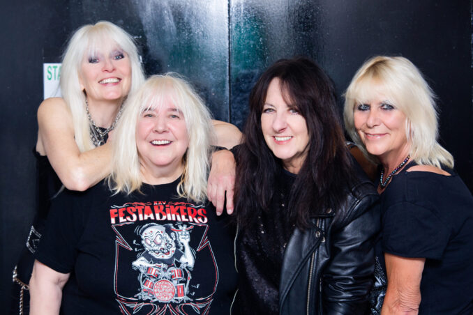 Group picture of the band Girlschool for 2023.